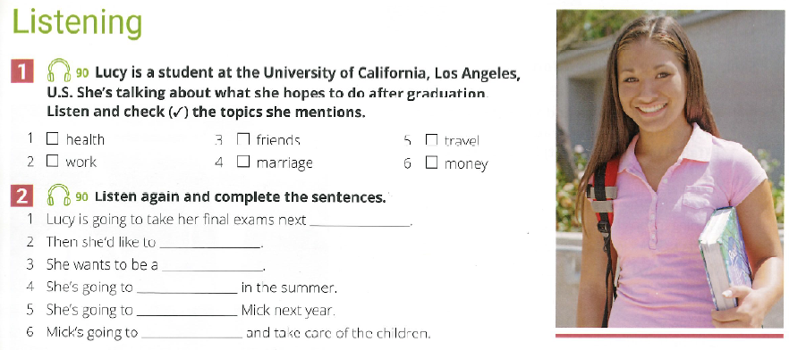 Lucy talking about her plans after graduation