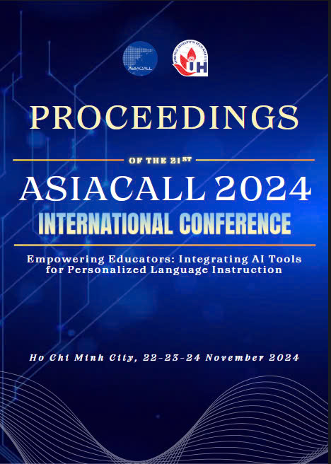                     View Vol. 6 (2024): Proceedings of the 21th AsiaCALL International Conference
                