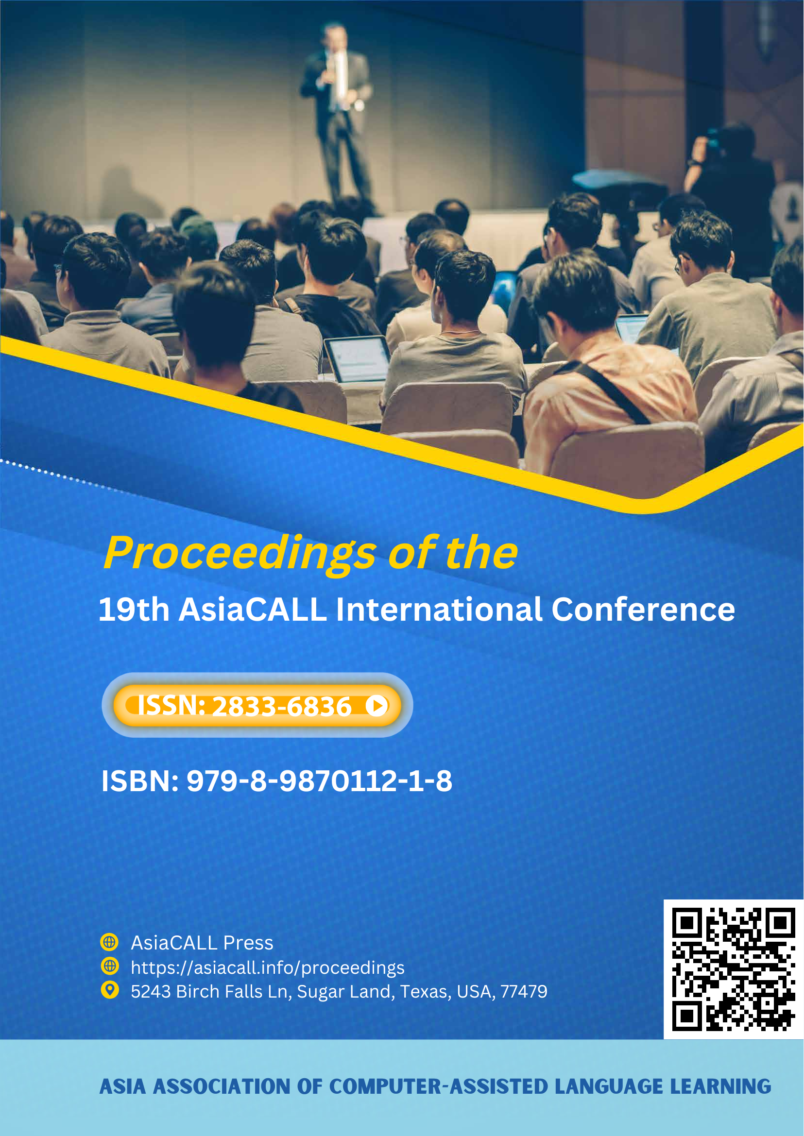                     View Vol. 1 (2022): Proceedings of the 19th AsiaCALL International Conference
                