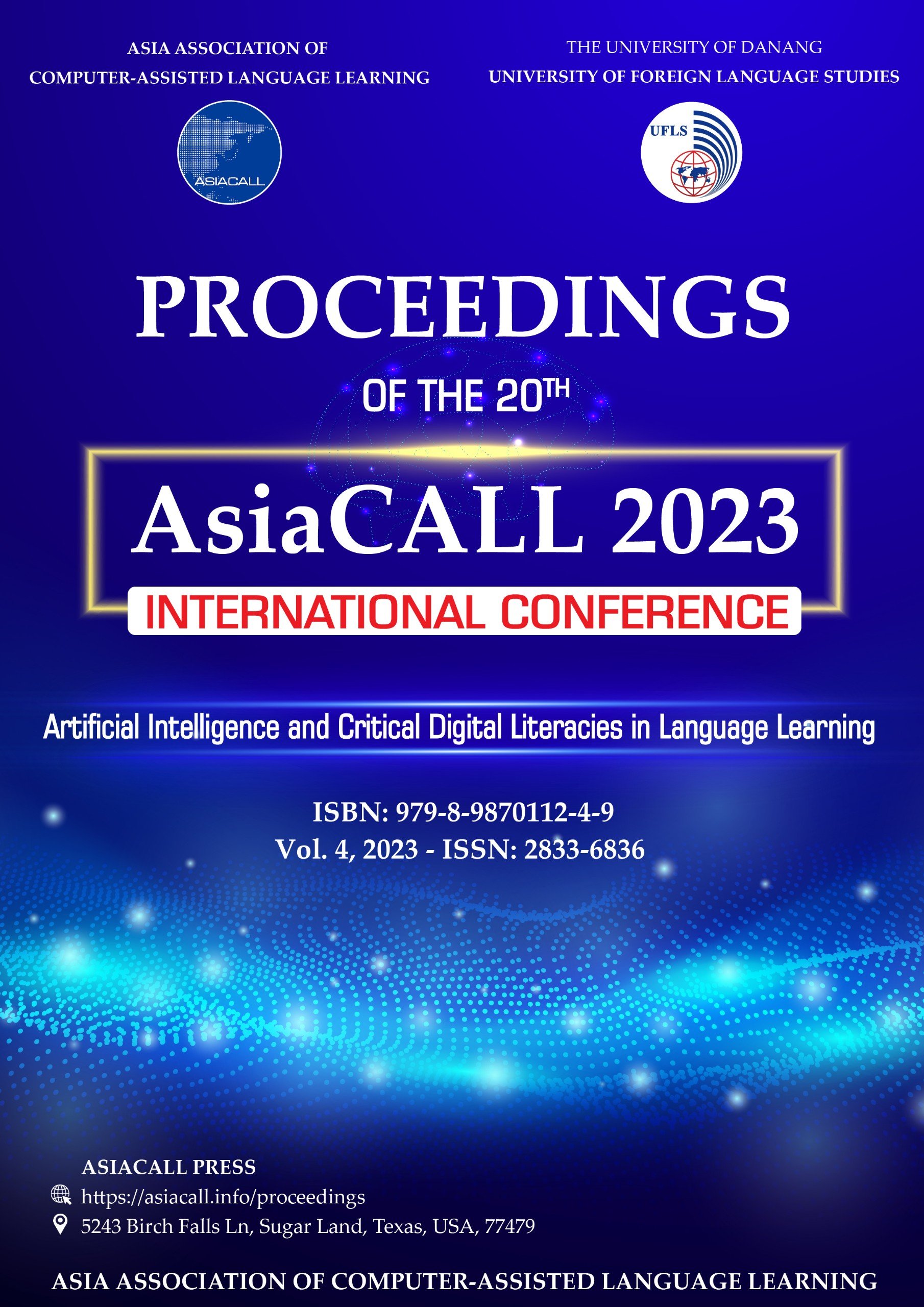                     View Vol. 4 (2023): Proceedings of the 20th AsiaCALL International Conference (AsiaCALL2023)
                